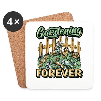 Gartenarbeit, Forever Gardener. - Untersetzer (4er-Set) - Weiß - Vorne