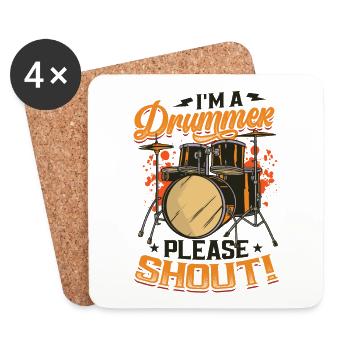 Je suis un batteur s’il vous plaît crier - Dessous de verre (lot de 4) - blanc - Devant