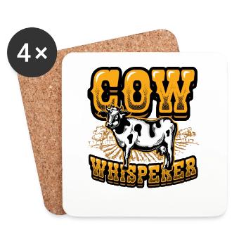 Chuchoteur de vache, agriculteur. - Dessous de verre (lot de 4) - blanc - Devant