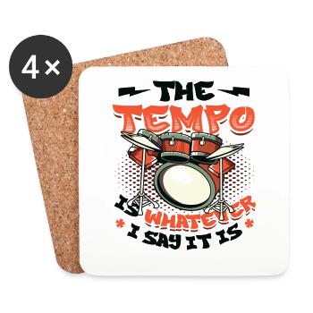 Le tempo est tout ce que je dis, c’est un groupe de rock - Dessous de verre (lot de 4) - blanc - Devant