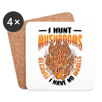 Je chasse les champignons parce que je n’ai pas de morilles - - Dessous de verre (lot de 4) - blanc - Devant