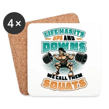 Life has its ups and downs. - Coasters (set of 4) - white - Front