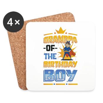 Grandfather Of the Birthday Child - Coasters (set of 4) - white - Front