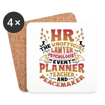 Hr Human Resources - Coasters (set of 4) - white - Front