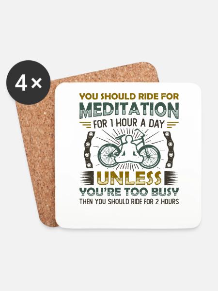Radfahren Ist Meine Meditation. - Untersetzer (4er-Set) - Weiß