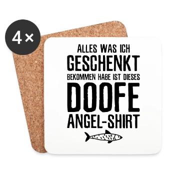 Angler Angeln Angelrute Lustiges Fischer - Untersetzer (4er-Set) - Weiß - Vorne
