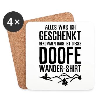 Wandern Bergsteiger Lustiges Wander - Untersetzer (4er-Set) - Weiß - Vorne