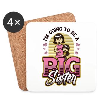 Dans Going To Be A Big Sister 2023, annoncez. - Dessous de verre (lot de 4) - blanc - Devant