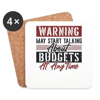 L’avertissement peut commencer à parler de budgets. - Dessous de verre (lot de 4) - blanc - Devant