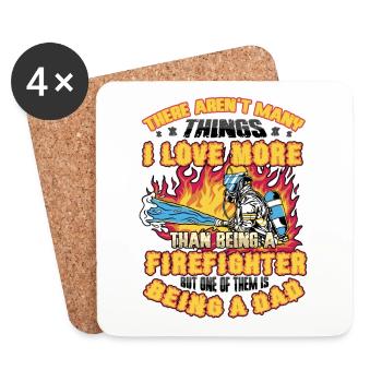 Fireman, pride, dad. - Coasters (set of 4) - white - Front