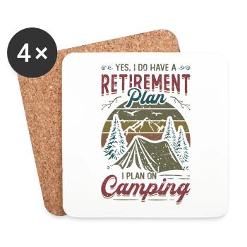 Retirement plan camping, retirement camper. - Coasters (set of 4) - white - Front
