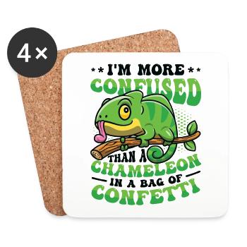 Plus confus qu’un caméléon. - Dessous de verre (lot de 4) - blanc - Devant