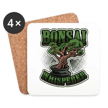 Bonsai-Flüsterer, Bonsai-Baum. - Untersetzer (4er-Set) - Weiß - Vorne