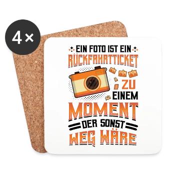 Photo return ticket past photographer. - Coasters (set of 4) - white - Front