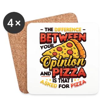 J’ai demandé une pizza. - Dessous de verre (lot de 4) - blanc - Devant