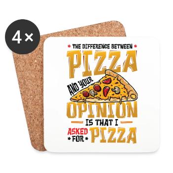J’ai demandé une pizza. - Dessous de verre (lot de 4) - blanc - Devant