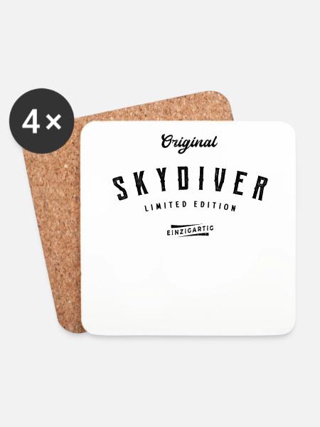Skydiver Limited Edition Skydiving - Untersetzer (4er-Set) - Weiß