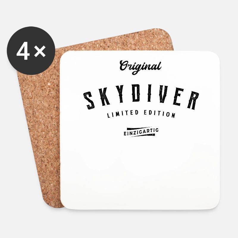 Skydiver Limited Edition Skydiving - Untersetzer (4er-Set) - Weiß
