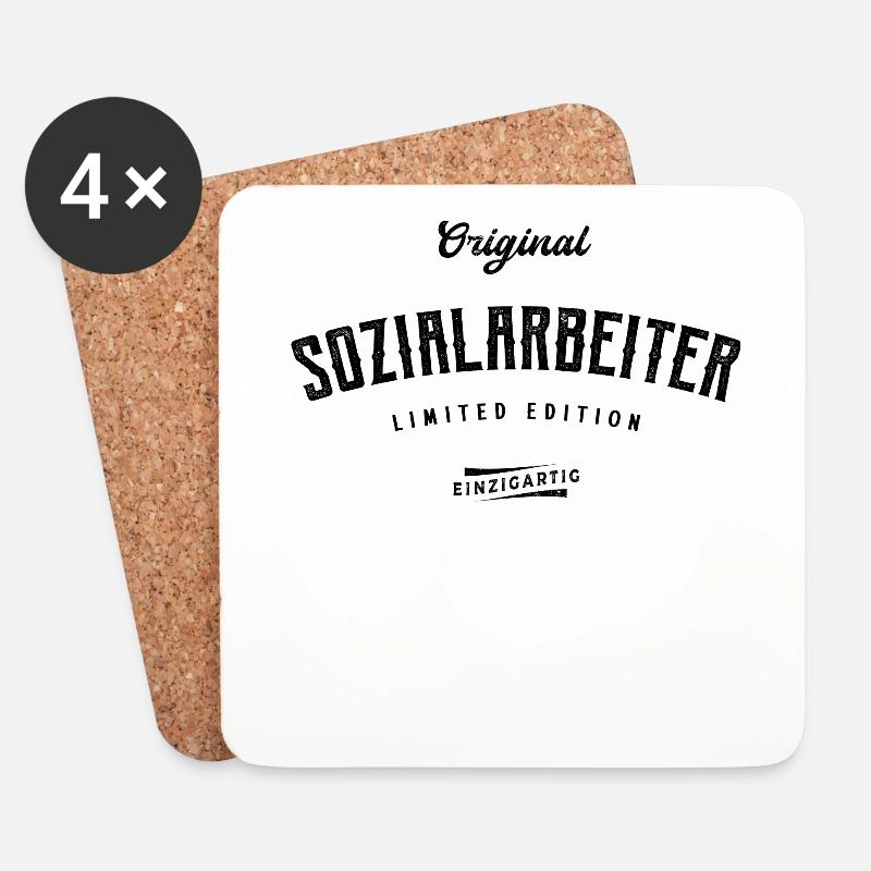 Sozialarbeiter Limited Edition - Untersetzer (4er-Set) - Weiß
