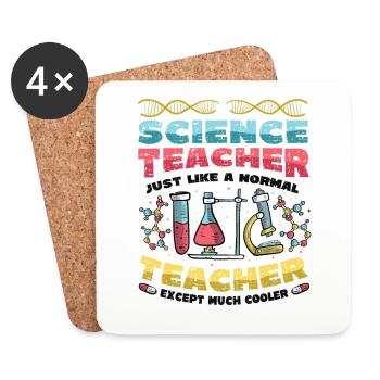 Prof de sciences, beaucoup plus cool. - Dessous de verre (lot de 4) - blanc - Devant