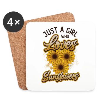 Juste une fille qui aime les tournesols. - Dessous de verre (lot de 4) - blanc - Devant