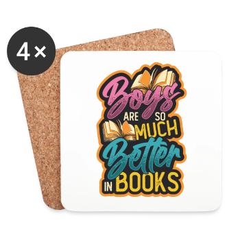 Jungen Sind So Viel Besser In Büchern Lesen. - Untersetzer (4er-Set) - Weiß - Vorne