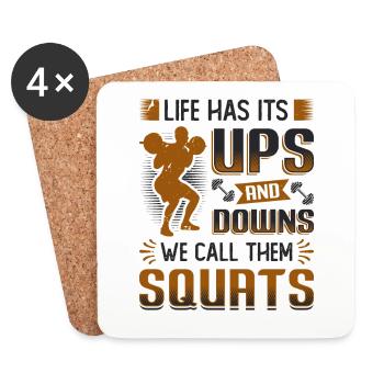 Life has its ups and downs. - Coasters (set of 4) - white - Front