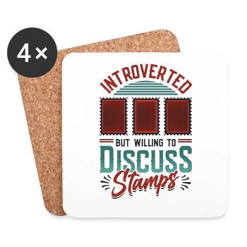 Introverti mais prêt à acheter des timbres. - Dessous de verre (lot de 4) - blanc - Devant