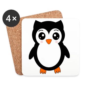 owl black bird bird animals gift - Coasters (set of 4) - white - Front