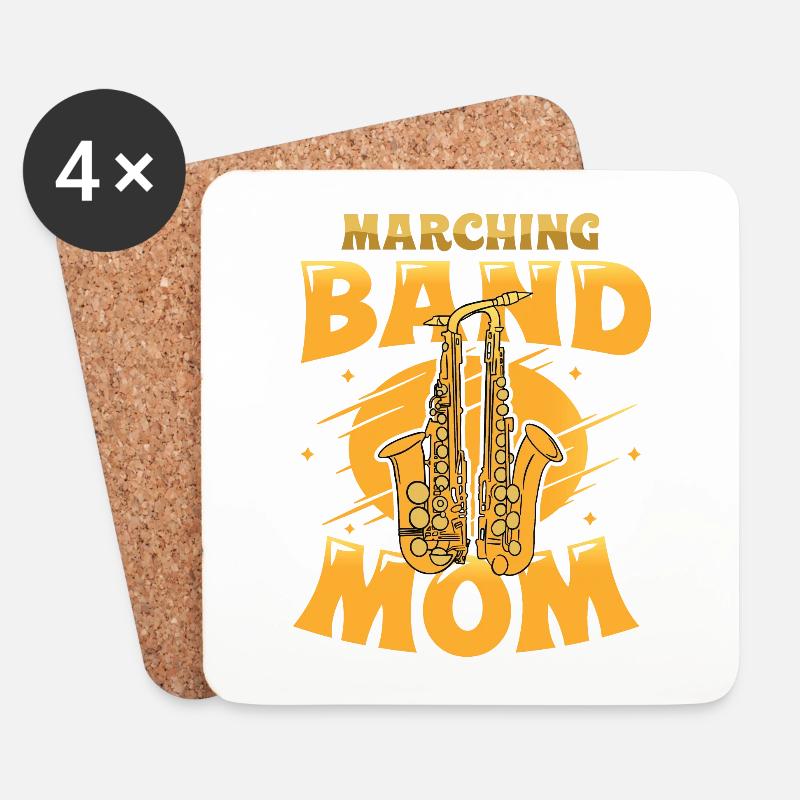 Marching Band Mom Saxophon Band Mom. - Untersetzer (4er-Set) - Weiß