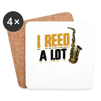 I Reed A Lot - Saxophoniste saxophone. - Dessous de verre (lot de 4) - blanc - Devant