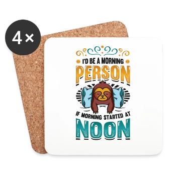 Late risers, morning grouches, owls, late risers. - Coasters (set of 4) - white - Front