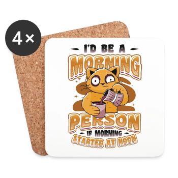 Late risers, morning grouches, owls, late risers. - Coasters (set of 4) - white - Front