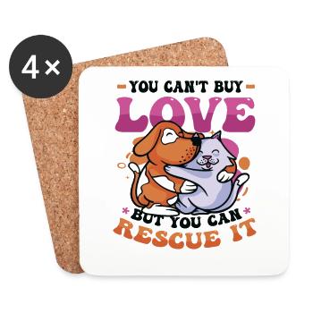 L’amour ne s’achète pas. - Dessous de verre (lot de 4) - blanc - Devant