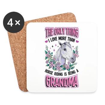 Horseback riding, women, horse lovers, grandma. - Coasters (set of 4) - white - Front