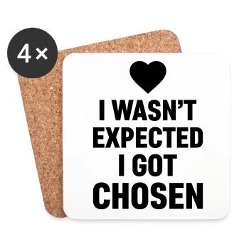 I was selected, not expected adoption day - Coasters (set of 4) - white - Front