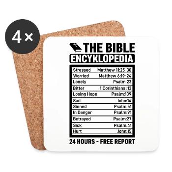 The Bible Encyklopedia 24 hours - Free - Coasters (set of 4) - white - Front
