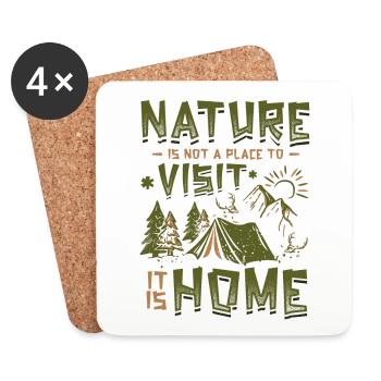 Nature is not a place to visit. - Coasters (set of 4) - white - Front