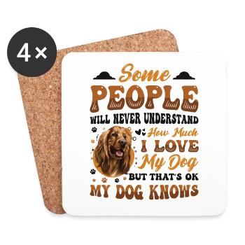 Ich Liebe Meinen Hund, Cocker Spaniel. - Untersetzer (4er-Set) - Weiß - Vorne