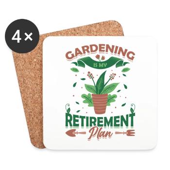 Gardening is my retirement plan. - Coasters (set of 4) - white - Front