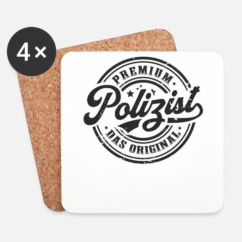 Polizist Original Polizisten Lustiges Polizei - Untersetzer (4er-Set) - Weiß