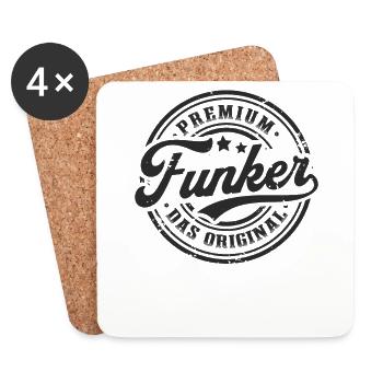 Amateurfunk Original Retro Funker Amateurfunker - Untersetzer (4er-Set) - Weiß - Vorne