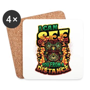 Ich Kann Dich Aus Der Ferne Sehen Taro-karten - Untersetzer (4er-Set) - Weiß - Vorne
