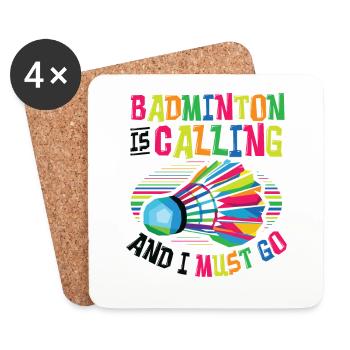 Badminton calls badminton - Coasters (set of 4) - white - Front