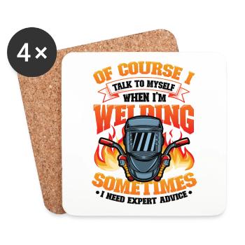 Welding Expert advice for welders - Coasters (set of 4) - white - Front