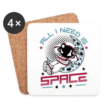 Ich Brauche Nur Den Weltraum, Astronaut. - Untersetzer (4er-Set) - Weiß - Vorne