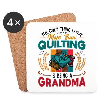 Nähen Quilter Oma Quilten - Untersetzer (4er-Set) - Weiß - Vorne