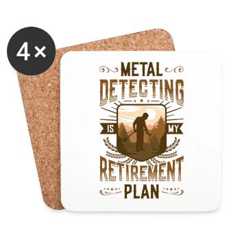 Metalldetektion Ist Mein Ruhestandsplan. - Untersetzer (4er-Set) - Weiß - Vorne