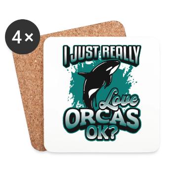 Orca Whale, Ich Liebe Orcas Wirklich. - Untersetzer (4er-Set) - Weiß - Vorne