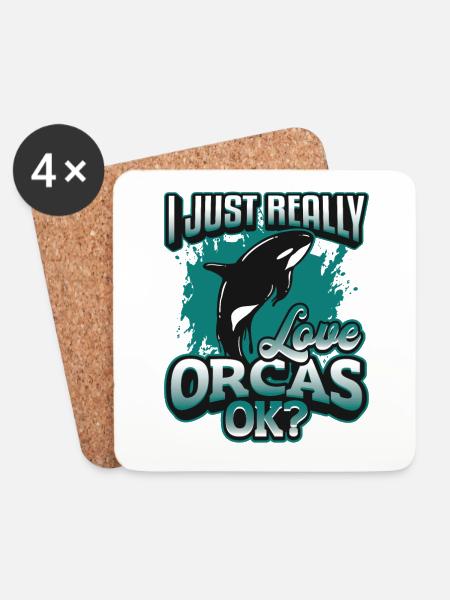 Orca Whale, Ich Liebe Orcas Wirklich. - Untersetzer (4er-Set) - Weiß